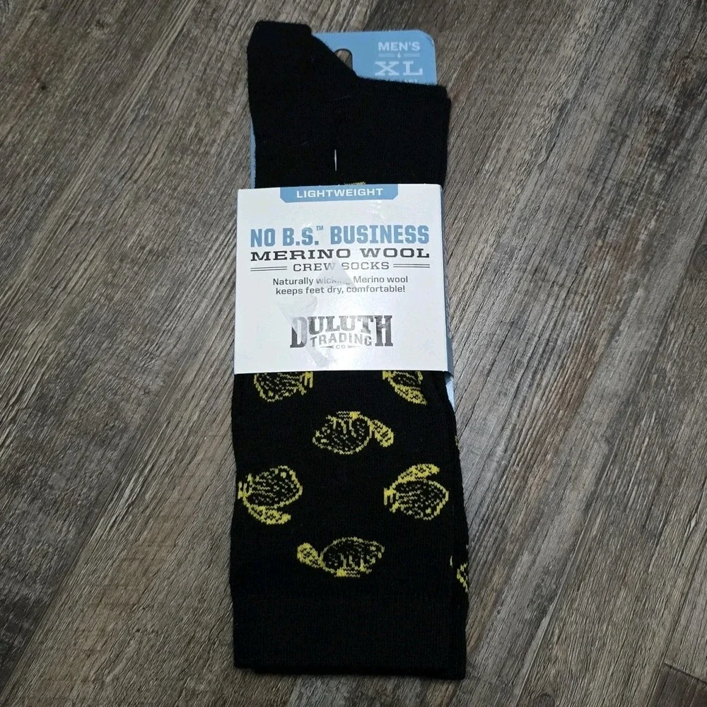 Duluth Trading Co Angry Beaver Men's Lightweight Wool Duluthed-Up Dress Socks XL